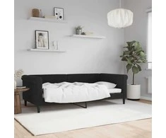 Lova Sofa, juodos spalvos, 90x190cm, aksomas