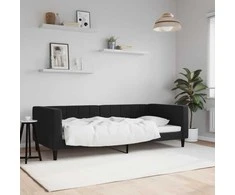 Lova Sofa, juodos spalvos, 90x200cm, aksomas