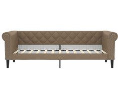 Sofa, kapučino spalvos, 90x200cm, dirbtinė oda