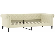Sofa, kreminės spalvos, 90x200cm, dirbtinė oda