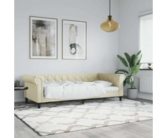Sofa, kreminės spalvos, 90x200cm, dirbtinė oda