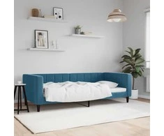 Lova Sofa, mėlynos spalvos, 90x200cm, aksomas