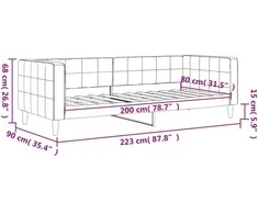 Sofa, rožinės spalvos, 80x200cm, aksomas