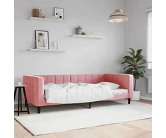 Lova Sofa, rožinės spalvos, 90x200cm, aksomas
