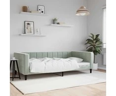 Lova Sofa, šviesiai pilkos spalvos, 100x200cm, aksomas