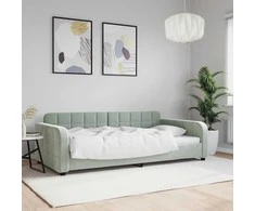 Lova Sofa, šviesiai pilkos spalvos, 100x200cm, aksomas