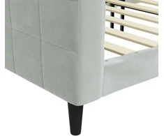 Sofa, šviesiai pilkos spalvos, 100x200cm, aksomas