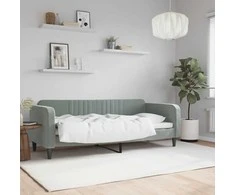 Lova Sofa, šviesiai pilkos spalvos, 80x200cm, aksomas
