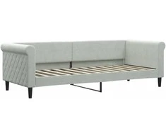 Sofa, šviesiai pilkos spalvos, 80x200cm, aksomas