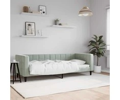 Lova Sofa, šviesiai pilkos spalvos, 80x200cm, aksomas