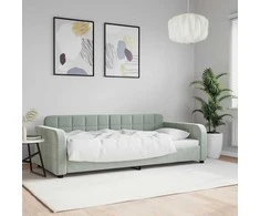 Lova Sofa, šviesiai pilkos spalvos, 90x190cm, aksomas