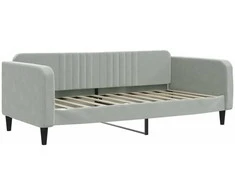 Sofa, šviesiai pilkos spalvos, 90x190cm, aksomas