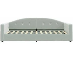 Sofa, šviesiai pilkos spalvos, 90x200cm, aksomas