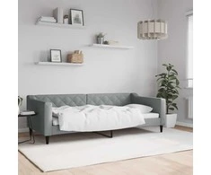 Lova Sofa, šviesiai pilkos spalvos, 90x200cm, audinys