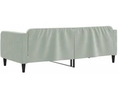 Sofa, šviesiai pilkos spalvos, 90x200cm, aksomas