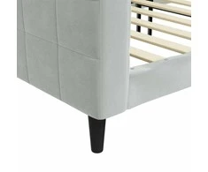 Sofa, šviesiai pilkos spalvos, 90x200cm, aksomas