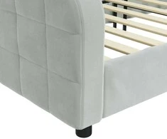 Sofa, šviesiai pilkos spalvos, 90x200cm, aksomas