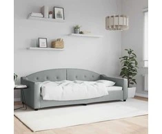 Lova Sofa, šviesiai pilkos spalvos, 90x200cm, audinys