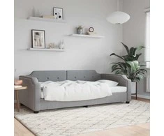 Lova Sofa, šviesiai pilkos spalvos, 90x200cm, audinys