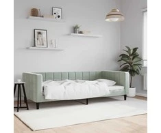 Lova Sofa, šviesiai pilkos spalvos, 90x200cm, aksomas