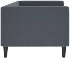 Lova Sofa, tamsiai pilkos spalvos, 80x200cm, aksomas