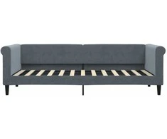 Lova Sofa, tamsiai pilkos spalvos, 80x200cm, aksomas