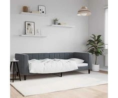 Lova Sofa, tamsiai pilkos spalvos, 80x200cm, aksomas