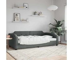 Lova Sofa, tamsiai pilkos spalvos, 90x200cm, audinys