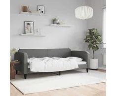 Lova Sofa, tamsiai pilkos spalvos, 90x200cm, audinys