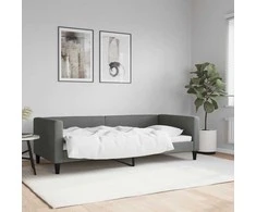 Lova Sofa, tamsiai pilkos spalvos, 90x200cm, audinys