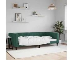 Lova Sofa, tamsiai žalios spalvos, 100x200cm, aksomas