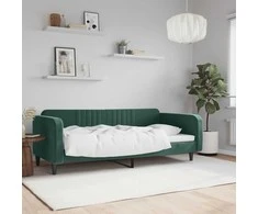 Lova Sofa, tamsiai žalios spalvos, 100x200cm, aksomas