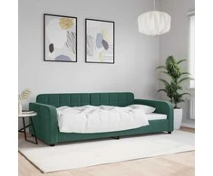 Lova Sofa, tamsiai žalios spalvos, 100x200cm, aksomas