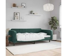 Lova Sofa, tamsiai žalios spalvos, 90x200cm, aksomas