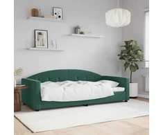 Lova Sofa, tamsiai žalios spalvos, 90x200cm, aksomas