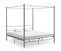 Lova su baldakimu, pilkos spalvos, 200x200cm, metalas