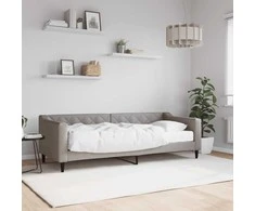Lova su čiužiniu, taupe spalvos, 80x200cm, audinys
