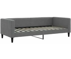 Lova su ištraukiama dalimi/stalčiais, pilka, 100x200cm, audinys