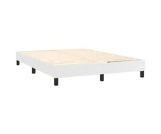 Lova su spyruoklėmis/čiužiniu/LED, balta 140x190cm dirbtinė oda
