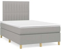 Lova su spyruoklėmis/čiužiniu/LED, pilka, 120x190cm, audinys