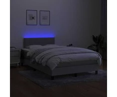 Lova su spyruoklėmis/čiužiniu/LED, pilka, 120x190cm, audinys