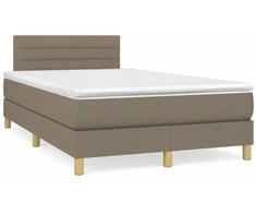Lova su spyruoklėmis/čiužiniu/LED, taupe, 120x190cm, audinys