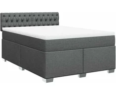Lova su spyruoklėmis/čiužiniu,tamsiai pilka, 140x200cm, audinys