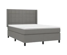 Lova su spyruoklėmis/čiužiniu,tamsiai pilka, 140x200cm, audinys