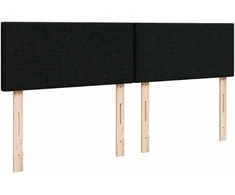 Lova su spyruoklėmis ir čiužiniu, juoda, 140x200 cm, audinys