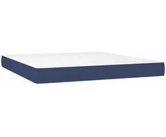 Lova su spyruoklėmis ir čiužiniu, mėlyna, 180x200 cm, audinys