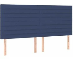 Lova su spyruoklėmis ir čiužiniu, mėlyna, 160x200 cm, audinys