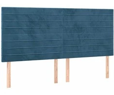 Lova su spyruoklėmis ir čiužiniu, mėlyna, 180x200 cm, aksomas