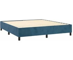 Lova su spyruoklėmis ir čiužiniu, mėlyna, 180x200 cm, aksomas