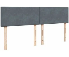 Lova su spyruoklėmis ir čiužiniu, pilka, 200x200 cm, aksomas